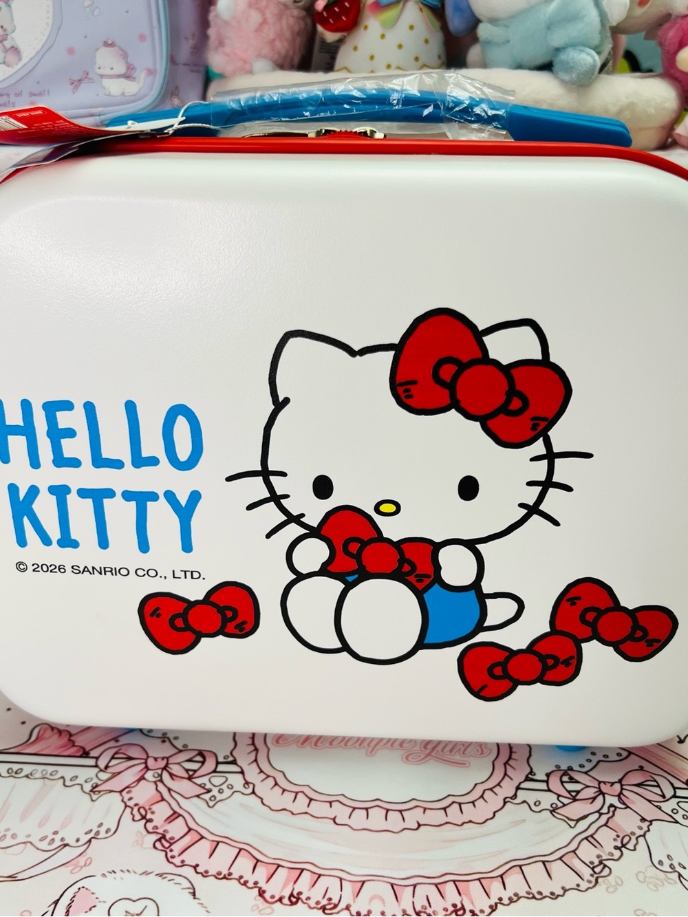 Sanrio Hello Kitty Cosmetic Case – White, Red & Blue